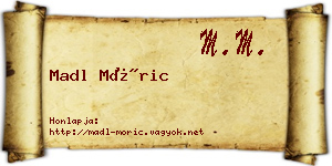 Madl Móric névjegykártya
